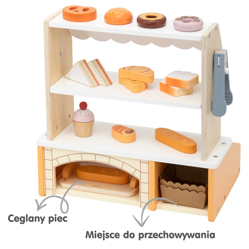 VIGA Drevená pekáreň na hranie | Sada Mini obchod s pečivom (16 ks)