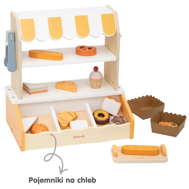 VIGA Drevená pekáreň na hranie | Sada Mini obchod s pečivom (16 ks)