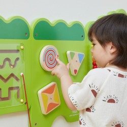 VIGA Drevený nástenný panel Krokodíl | 5v1 Aktivity tabuľa Montessori