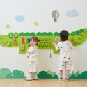 VIGA Drevený nástenný panel Krokodíl | 5v1 Aktivity tabuľa Montessori
