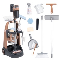 Smoby Upratovací vozík s vysávačom Rowenta | Detská sada na upratovanie so zvukom a svetlom