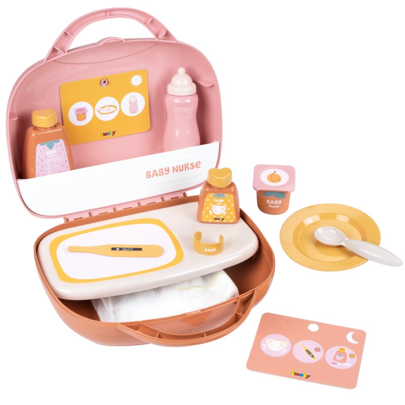 Smoby Baby Nurse Opatrovateľský kufrík pre bábiky | Sada na starostlivosť s 13 doplnkami