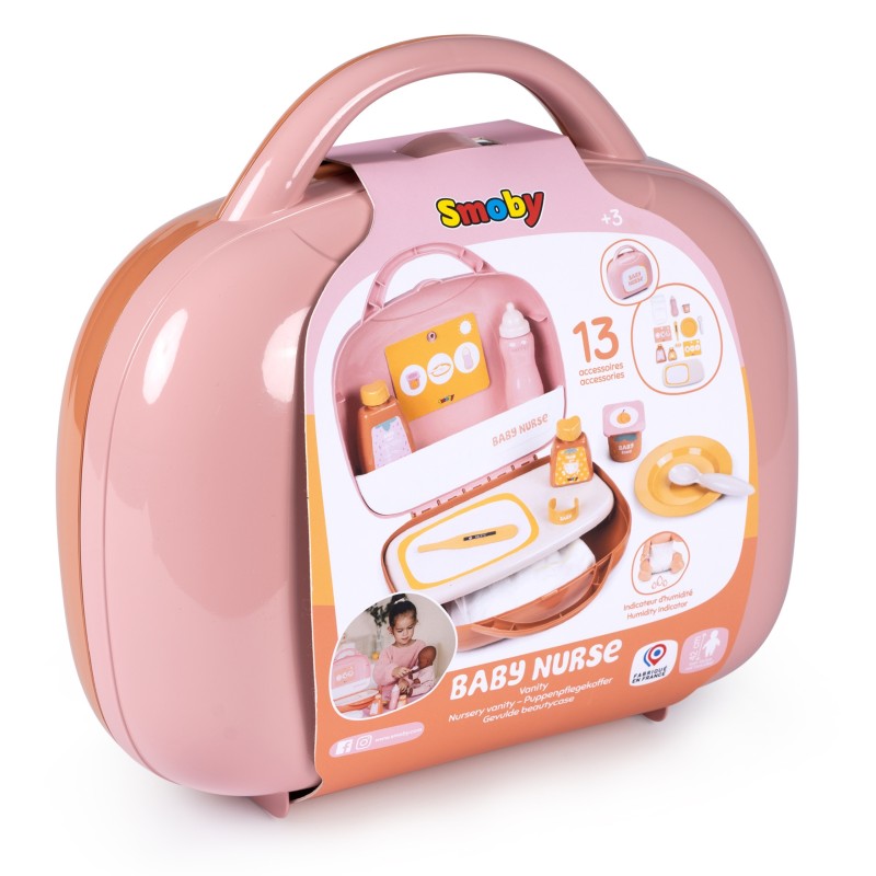 Smoby Baby Nurse Opatrovateľský kufrík pre bábiky | Sada na starostlivosť s 13 doplnkami