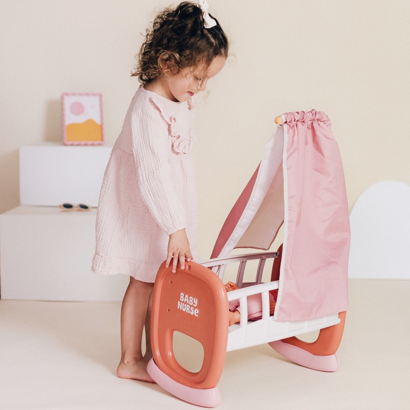 Smoby Hojdacia kolíska s baldachýnom Baby Nurse | Postieľka pre bábiky do 42 cm