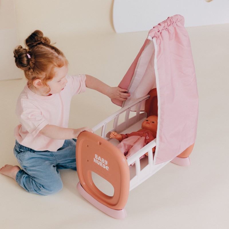 Smoby Hojdacia kolíska s baldachýnom Baby Nurse | Postieľka pre bábiky do 42 cm