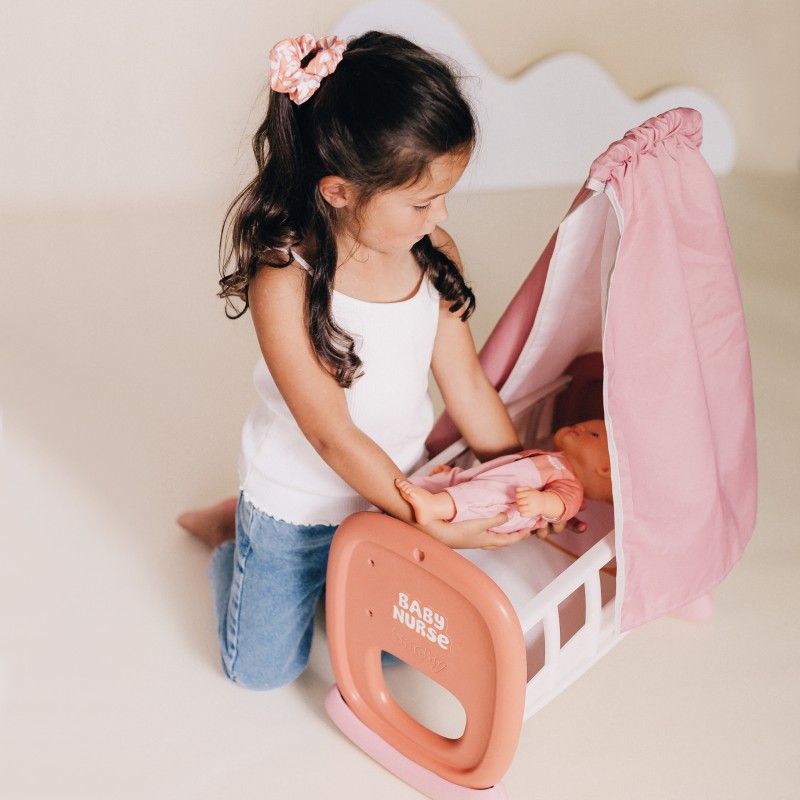 Smoby Hojdacia kolíska s baldachýnom Baby Nurse | Postieľka pre bábiky do 42 cm