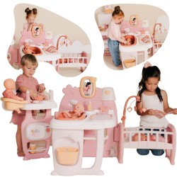 Smoby Baby Nurse Elektronické centrum starostlivosti o bábiky | Prebaľovací pult, stolička a postieľka