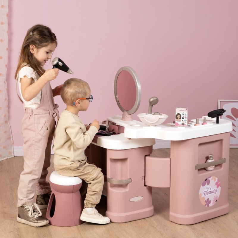 Smoby Kozmetický salón My Beauty 3v1 | Kaderníctvo, manikúra a make-up štúdio s doplnkami
