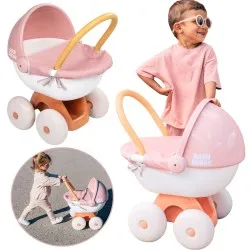 Smoby Baby Nurse Hlboký kočík pre bábiky | so strieškou a tichými kolieskami (do 42 cm)