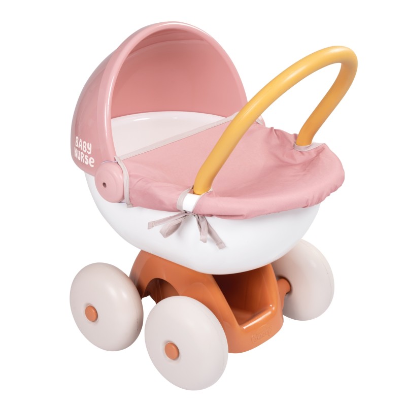 Smoby Baby Nurse Hlboký kočík pre bábiky | so strieškou a tichými kolieskami (do 42 cm)