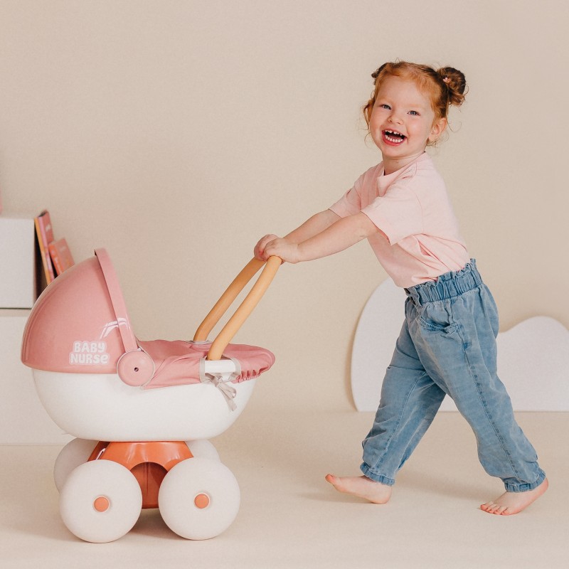 Smoby Baby Nurse Hlboký kočík pre bábiky | so strieškou a tichými kolieskami (do 42 cm)