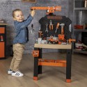 Smoby Detská dielňa Black+Decker Bricolo Builder | Veľký pracovný stôl so žeriavom a náradím (87 ks)