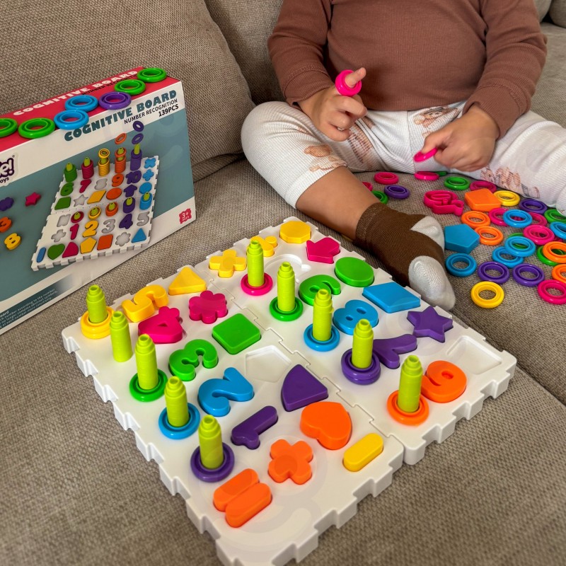 WOOPIE Układanka Montessori Sorter Trening Mózgu Literki Cyferki 139 el