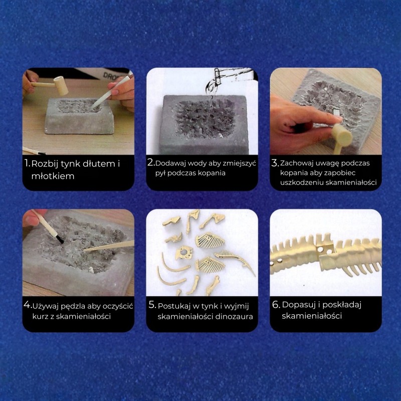 WOOPIE Zabawka Kreatywna Dinozaur Szkielet Wykopalisko Archeologiczne