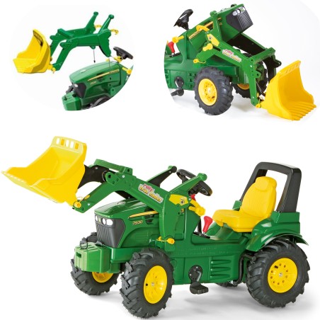 Rolly Toys Šliapací traktor John Deere 7930 | s 2-rýchlostnou prevodovkou, brzdou a nakladačom