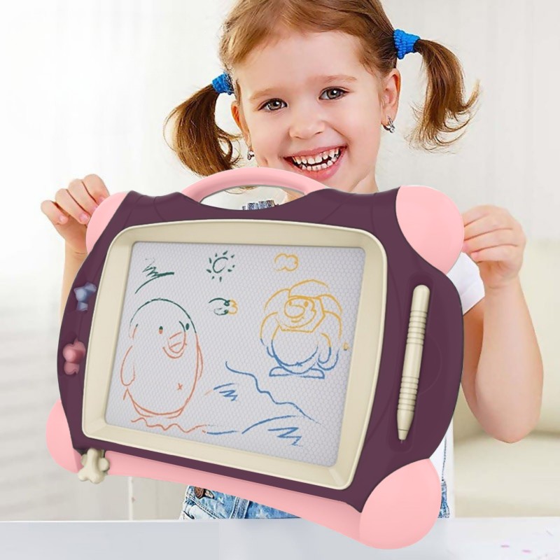 WOOPIE Znikopis Tablica Magnetyczna Kolorowa + 2 Stempelki Fioletowy