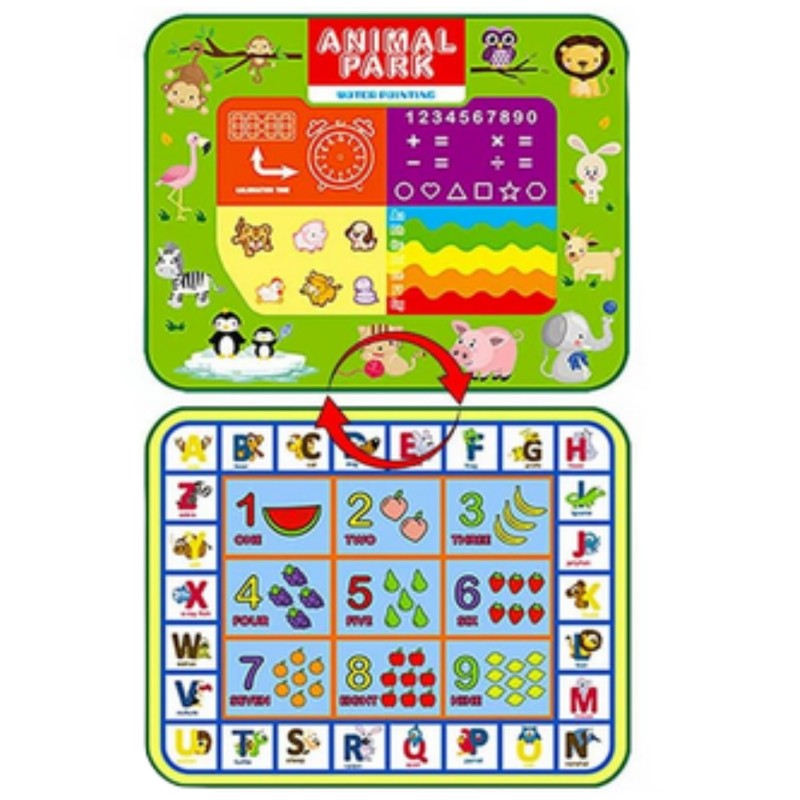 WOOPIE XXL Magická vodná podložka 2v1 | Obojstranná edukačná tabuľa na kreslenie (100x80 cm)