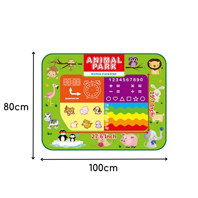 WOOPIE XXL Magická vodná podložka 2v1 | Obojstranná edukačná tabuľa na kreslenie (100x80 cm)