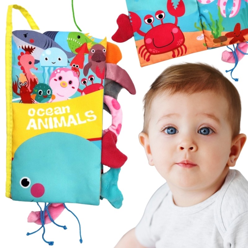 WOOPIE BABY Książeczka z Ogonkami Zwierząt Morskich Materiałowa