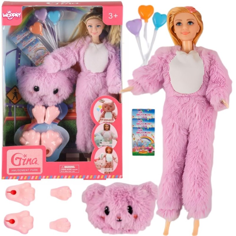 WOOPIE ROYAL Bábika v kostýme Medvedíka | Herná sada Zábavný park s doplnkami