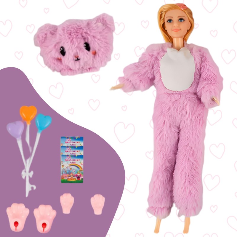 WOOPIE ROYAL Bábika v kostýme Medvedíka | Herná sada Zábavný park s doplnkami