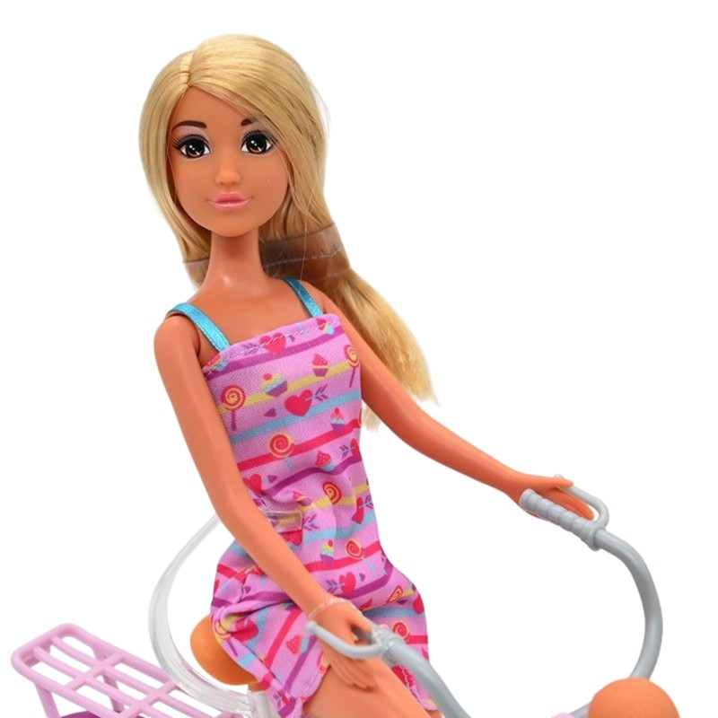 WOOPIE ROYAL Bábika Mama na bicykli | Sada 3v1 s bábätkom v sedačke