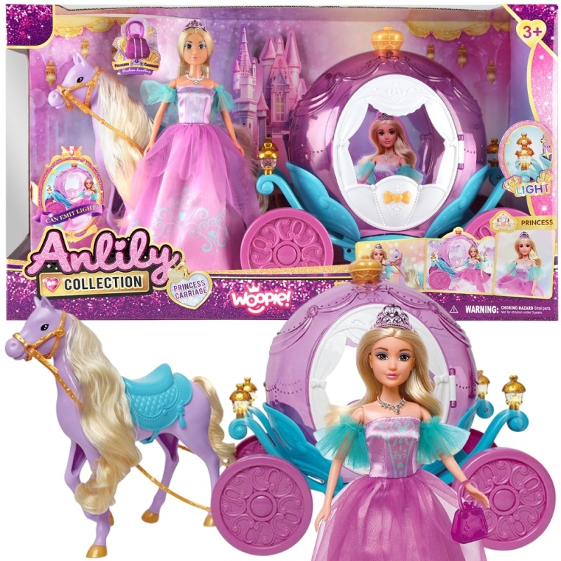 WOOPIE ROYAL Bábika Princezná Lili | Sada s magickým kočiarom a koňom