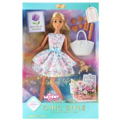 WOOPIE ROYAL Bábika Lili (30 cm) | Jarná pikniková sada so psíkom a doplnkami