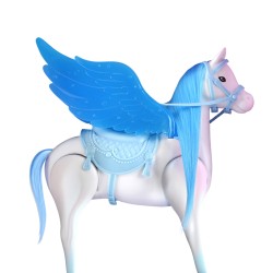 WOOPIE ROYAL Interaktívny kôň Pegas | Chodiaci koník pre bábiky s krídlami a kefou