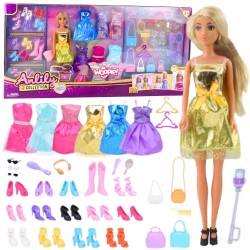 WOOPIE ROYAL Bábika Modelka Lili | XXL Módny šatník s 9 šatami, 13 pármi topánok a doplnkami