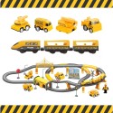 WOOPIE Elektrická vlaková dráha Stavenisko XXL | Veľká sada s vláčikom, mostom a stavebnými autami (92 ks)