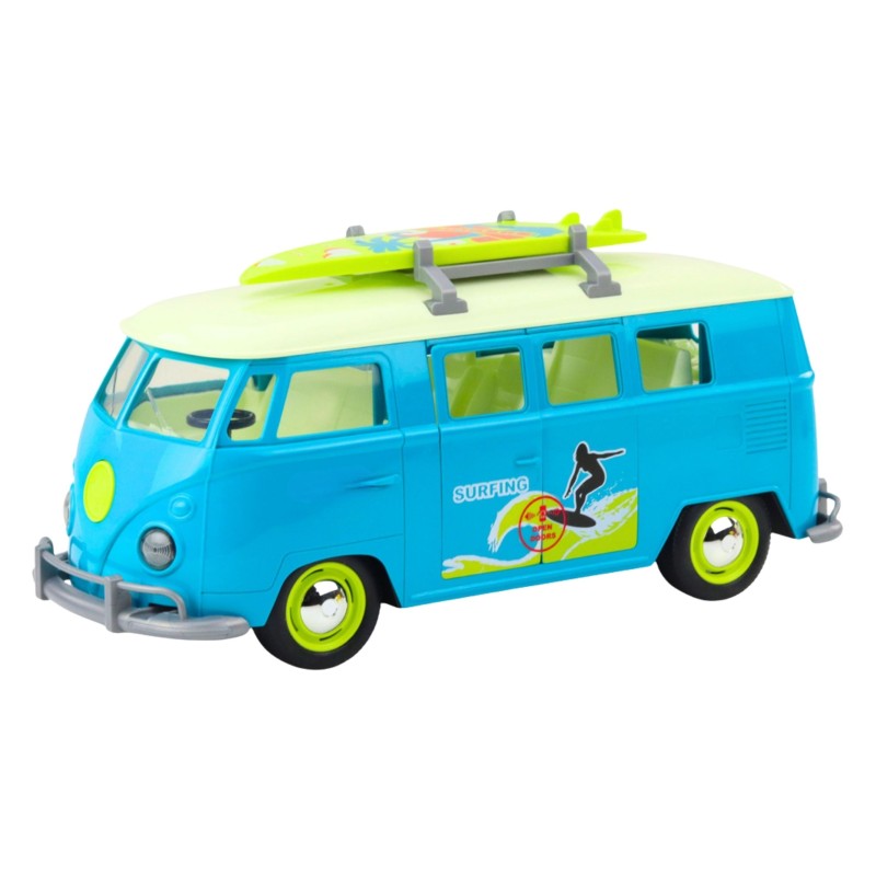 WOOPIE Retro surfársky mikrobus | Interaktívny model so svetlom, zvukom a otváracími dverami