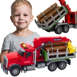 WOOPIE Interaktívny lesný nakladač 1:14 | Kamión na drevo so svetlom, 3 zvukmi a drapákom