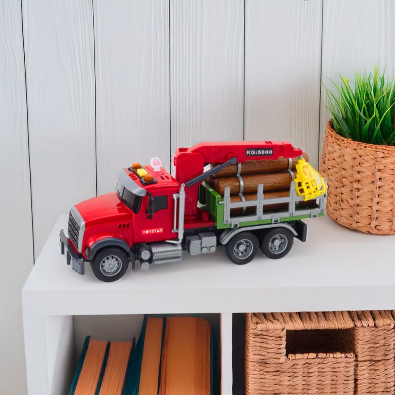 WOOPIE Interaktívny lesný nakladač 1:14 | Kamión na drevo so svetlom, 3 zvukmi a drapákom