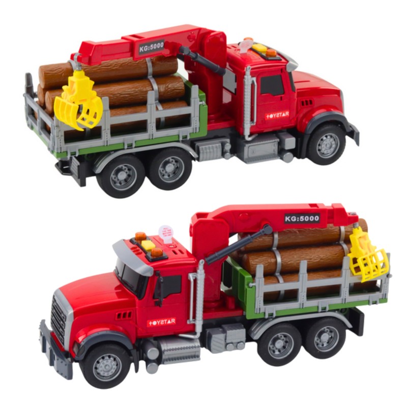 WOOPIE Interaktívny lesný nakladač 1:14 | Kamión na drevo so svetlom, 3 zvukmi a drapákom
