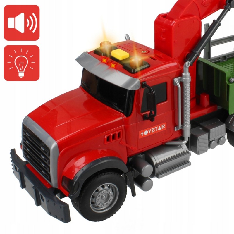 WOOPIE Interaktívny lesný nakladač 1:14 | Kamión na drevo so svetlom, 3 zvukmi a drapákom