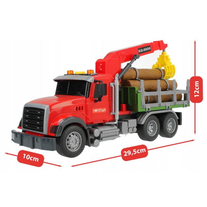 WOOPIE Interaktívny lesný nakladač 1:14 | Kamión na drevo so svetlom, 3 zvukmi a drapákom