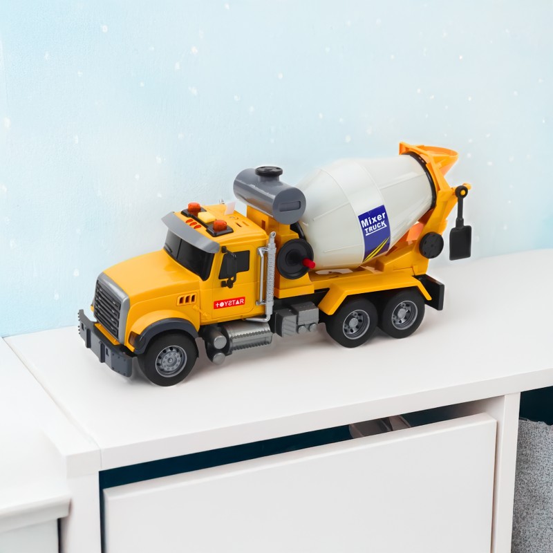 WOOPIE Interaktívny domiešavač | Miešačka na betón so svetlom, 3 zvukmi a otočným bubnom