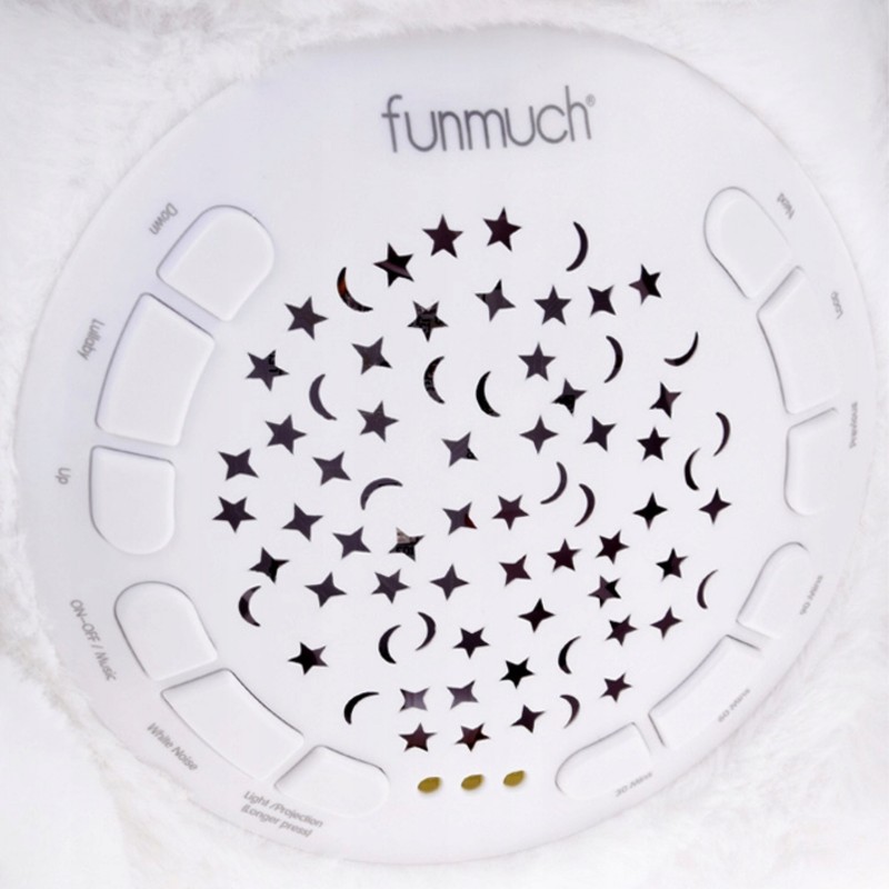 WOOPIE BABY Uspávačik Polárny medvedík 3v1 | Plyšový projektor s uspávankami (0m+)