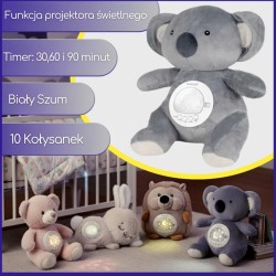 WOOPIE BABY Uspávačik Polárny medvedík 3v1 | Plyšový projektor s uspávankami (0m+)