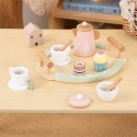 WOOPIE GREEN EKO Drevená čajová súprava | Montessori sada Hra na kaviareň (FSC 12 ks)