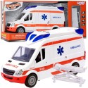 WOOPIE Interaktívna sanitka so svetlom a 4 zvukmi | Záchranárske auto s nosidlami (26 cm)