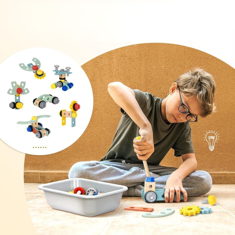 WOOPIE GREEN Drevená Dielňa STEM | Súprava s Nástrojmi pre Malých Majstrov