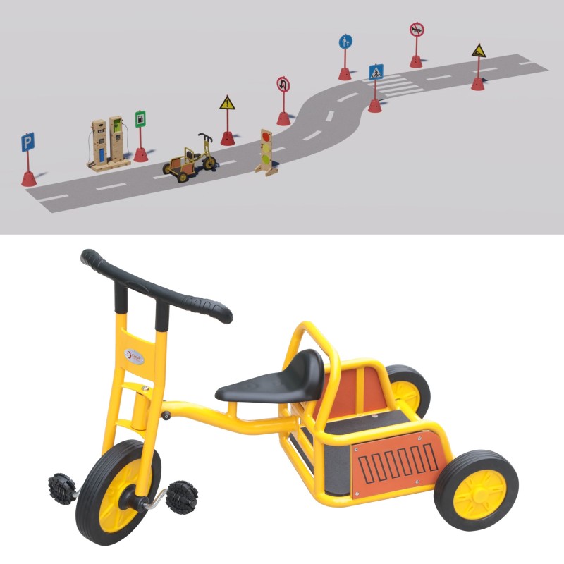 Classic World Detská trojkolka Truck | Kovové šliapacie vozidlo s vlečkou