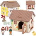 CLASSIC WORLD Drevený motorický domček so zámkami a kľúčikmi | Senzorická hračka 11 ks