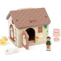 CLASSIC WORLD Drevený motorický domček so zámkami a kľúčikmi | Senzorická hračka 11 ks