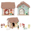CLASSIC WORLD Drevený motorický domček so zámkami a kľúčikmi | Senzorická hračka 11 ks