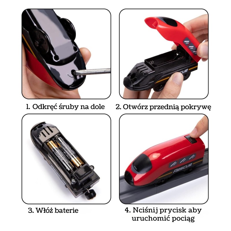 WOOPIE Elektrická vlaková dráha Hasičská stanica | Veľká sada s vláčikom so zvukom (66 ks)