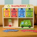 Tooky Toy Drevené recyklačné centrum | Edukačný sorter na triedenie odpadu
