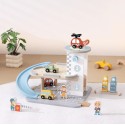 Tooky Toy Drevená parkovacia garáž | 3 poschodia, autíčka a heliport
